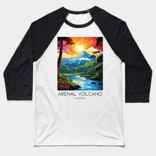 A Pop Art Travel Print of the Arenal Volcano - Costa Rica Baseball T-Shirt